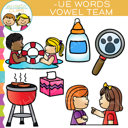 UE Words Vowel Team Clip Art