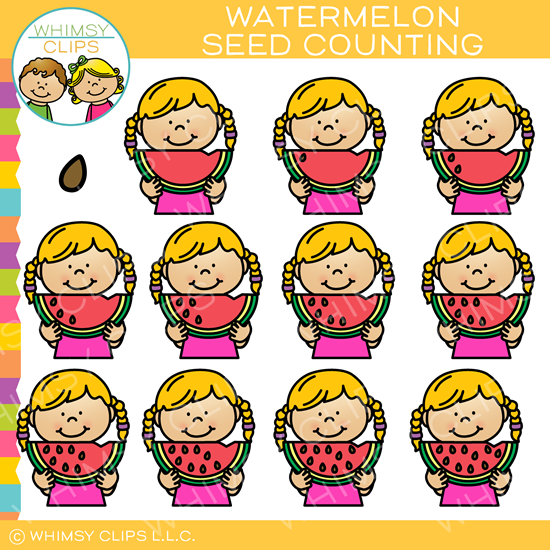 Watermelon Summer Counting Clip Art