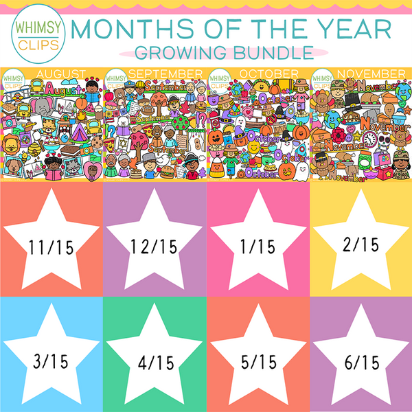 Month's Of The Year Clip Art Bundle