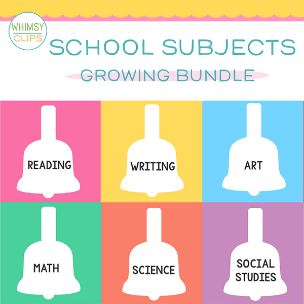 School Subjects Clip Art Growing Bundle