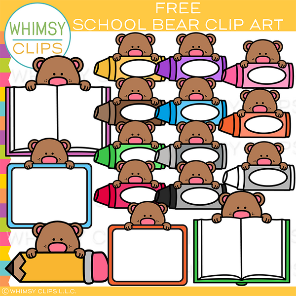 Free School Bear Clip Art