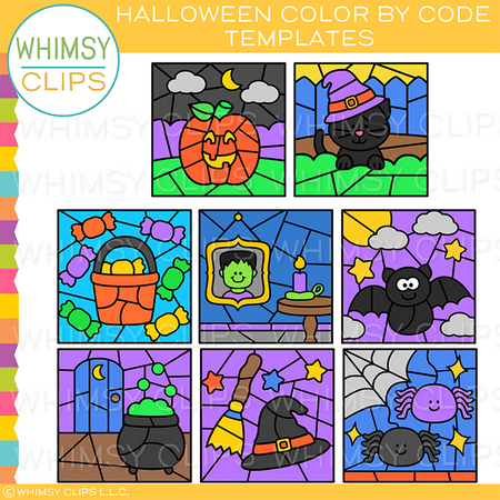 Holidays Color By Code Templates Clip Art Bundle