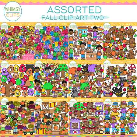 Whimsy Clips Home Assorted Fall Clip Art Bundle Two, Images & Illustrations | Whimsy Clips
