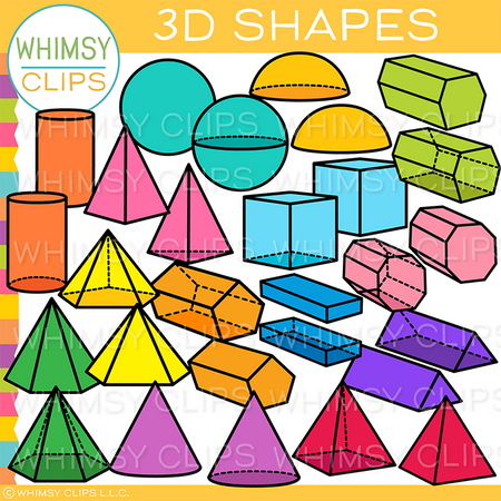 3D Shapes Clip Art – Whimsy Clips