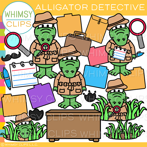 Alligator Detective 2 Clip Art