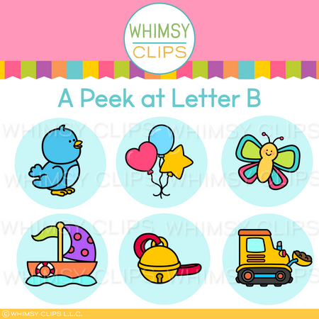 Peek at Letter B Clip Art