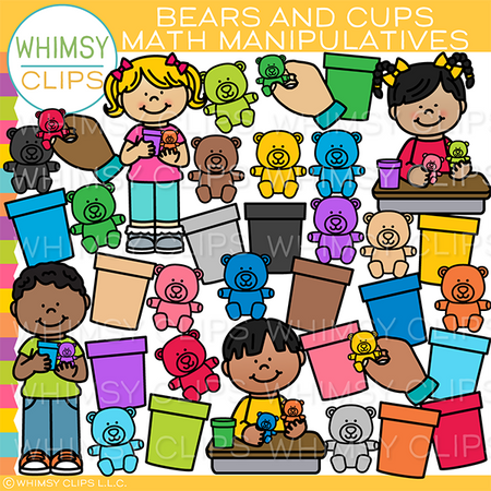 Bear Counters Containers Manipulatives Clip Art