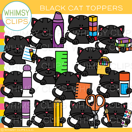 Black Cat Topper Clip Art