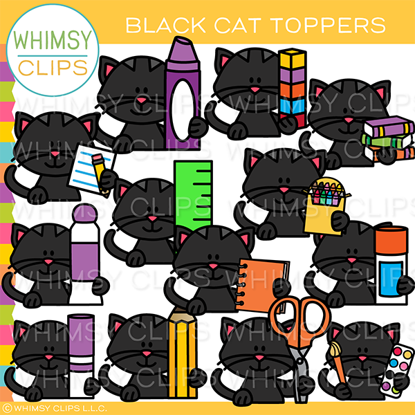 Black Cat Topper Clip Art