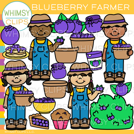 Blueberry Farmer Clip Art