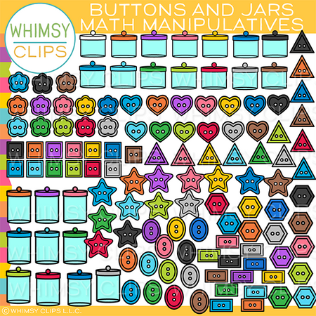 Buttons and Jars Manipulatives Clip Art