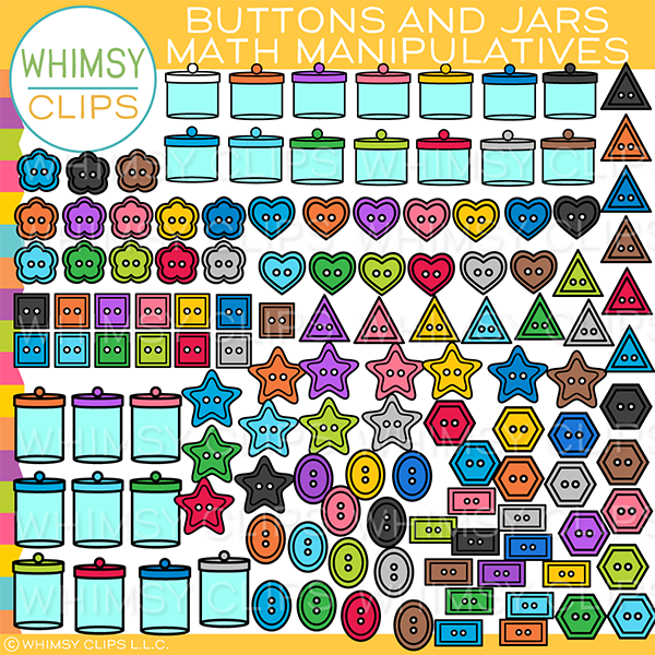 Buttons and Jars Manipulatives Clip Art