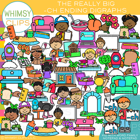 CH Ending Digraphs Clip Art