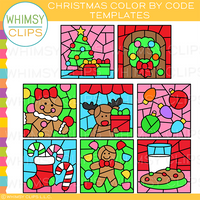 Holidays Color By Code Templates Clip Art Bundle