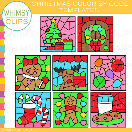 Holidays Color By Code Templates Clip Art Bundle