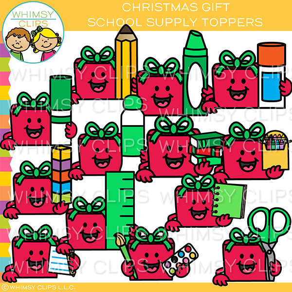 Christmas Gift Supply Toppers Clip Art