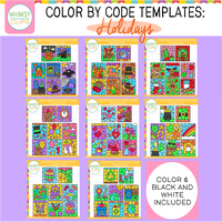 Holiday Color By Code Clip Art Templates