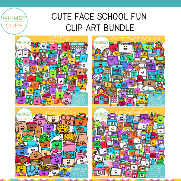 Cute Face School Clip Art Bundle