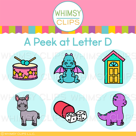 A Peek Inside Letter D Alphabet Clip Art