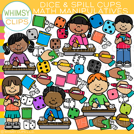 Dice Spill Cups Clip Art