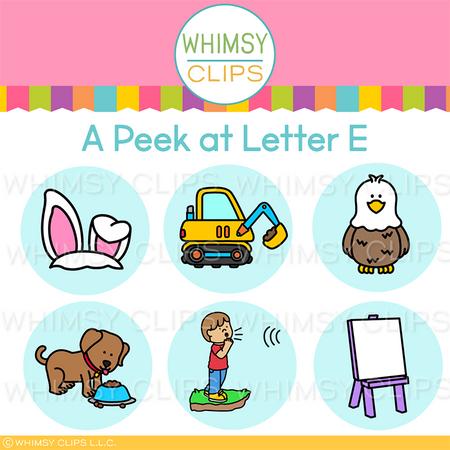 Peek Inside Letter E Clip Art
