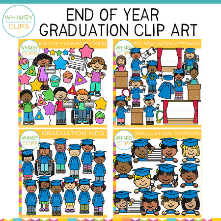 End of Year Graduation Clip Art Bundle