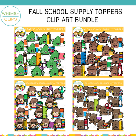 Fall School Supply Toppers