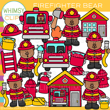 Firefighter Bear Clip Art