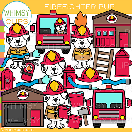 Firefighter Pup Clip Art