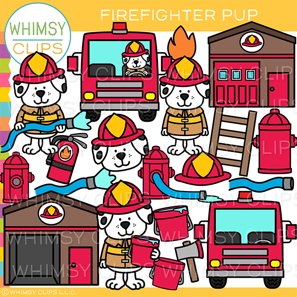 Firefighter Pup Clip Art