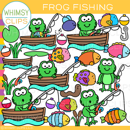 Fishing Frog Clip Art
