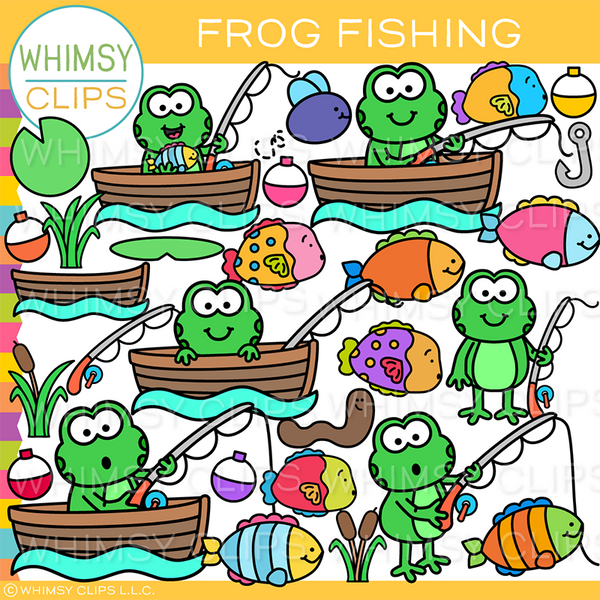 Fishing Frog Clip Art