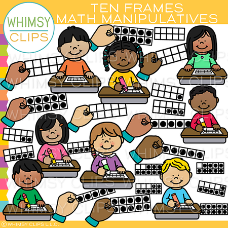 Five Ten Frames Manipulatives Clip Art