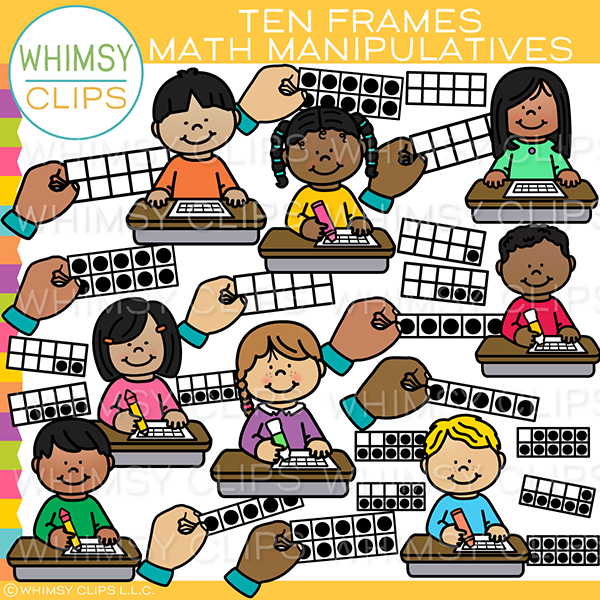 Five Ten Frames Manipulatives Clip Art
