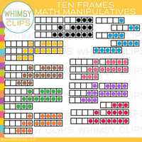 10 Frames and Five Frames Math Manipulatives Clip Art