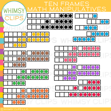 10 Frames and Five Frames Math Manipulatives Clip Art