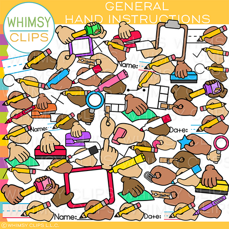 Hand Instructions Clip Art GROWING Bundle