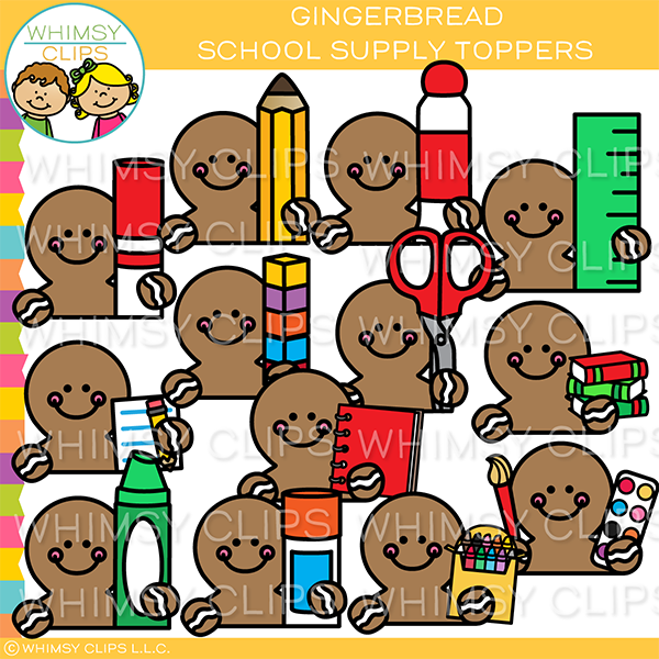 Gingerbread Supply Toppers Clip Art