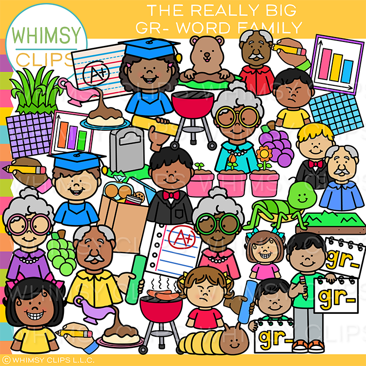 The Really Big GR Beginning Blends Word Family Clip Art, Images ...