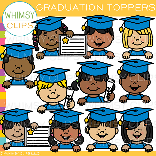 School Kids Graduation Toppers Clip Art, Images & Illustrations ...