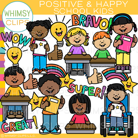 Happy School Kids Clip Art