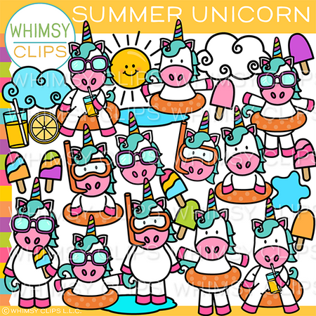 Summer Unicorn Clip Art