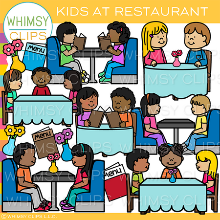 Kids At Restaurant Clip Art