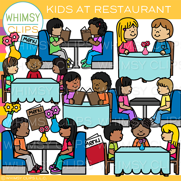 Kids At Restaurant Clip Art