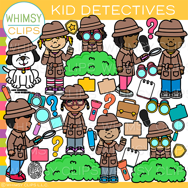 Kids Detectives Clip Art