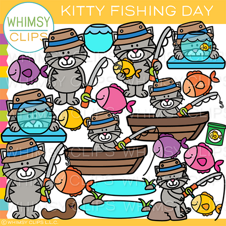 Kitty Fishing Clip Art