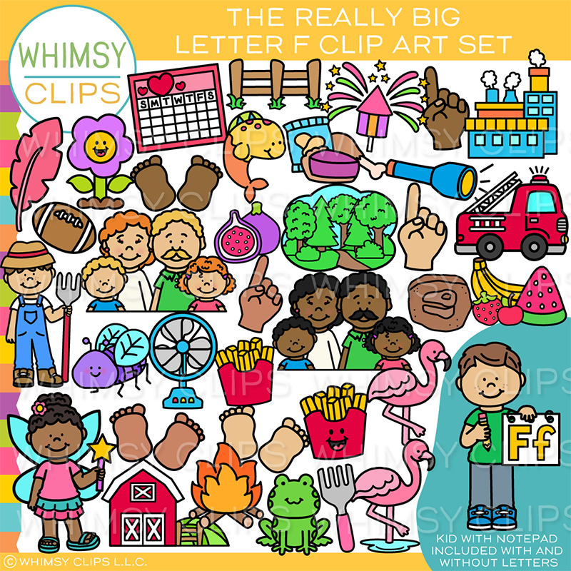 The Really Big Alphabet Letter F Clip Art Set, Images & Illustrations ...