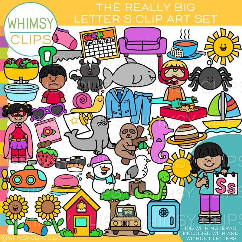 The Really Big Alphabet Letter S Clip Art Set, Images & Illustrations ...