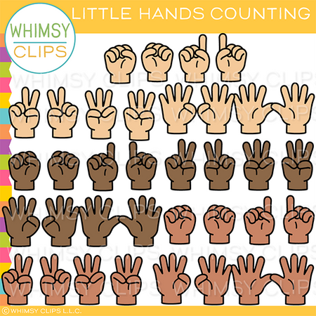Little Counting Hands Manipulatives Clip Art