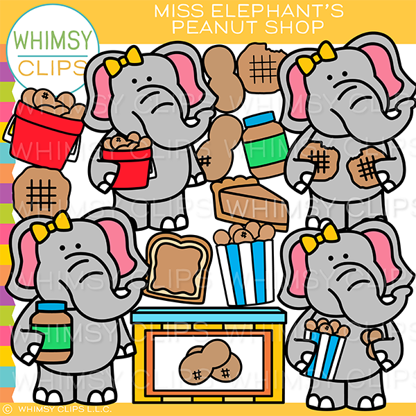 Miss Elephants Peanut Shop Clip Art